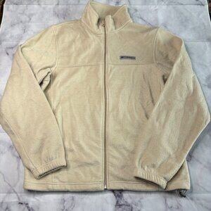 Columbia Tan Fleece Zip Up Jacket Men’s Size Medium Winter Neutral B7